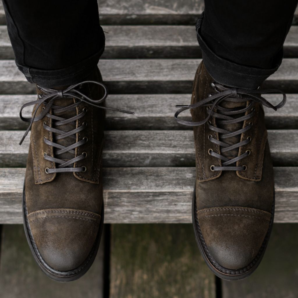 captain | dark olive suede